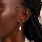 Twisted Pearl Hoops Silver 18K Gold Plated