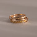 Topaz Triple Linked Ring Set Silver 18K Gold Plated