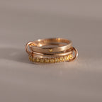 Topaz Triple Linked Ring Set Silver 18K Gold Plated