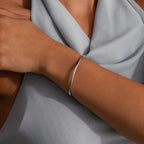Skinny Diamond Bangle Silver 18K Gold Plated