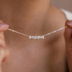 Tiny Bubble Name Necklace Silver 18K Gold Plated