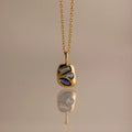 Mixed Blue Zircon Capsule Necklace Silver 18K Gold Plated
