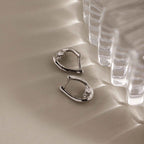 Curved Diamond Teardrop Hoops Silver 18K Gold Plated