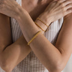 Bold Byzantine Bracelet Silver 18K Gold Plated