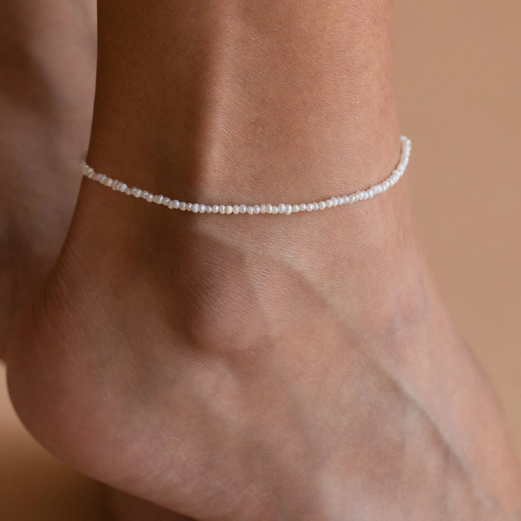 Freshwater Pearls Anklet Silver 18K Gold Plated