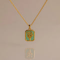 Emerald Birth Flower Charm Necklace Silver 18K Gold Plated