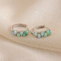 Ombre Opal Huggies Silver 18K Gold Plated