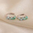 Ombre Opal Huggies Silver 18K Gold Plated