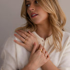 Pink Ruby & Pearl Lace Ring Silver 18K Gold Plated