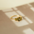 Art Deco Birthstone Ring Silver 18K Gold Plated
