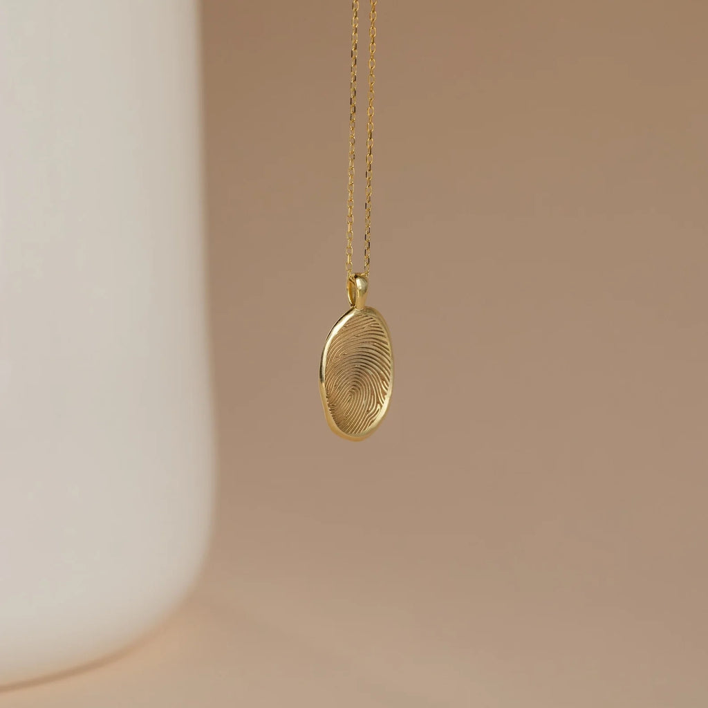 Custom Fingerprint Necklace Silver 18K Gold Plated