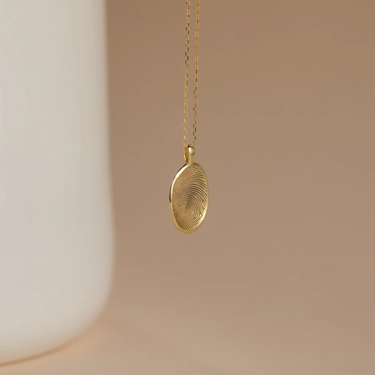 Custom Fingerprint Necklace Silver 18K Gold Plated
