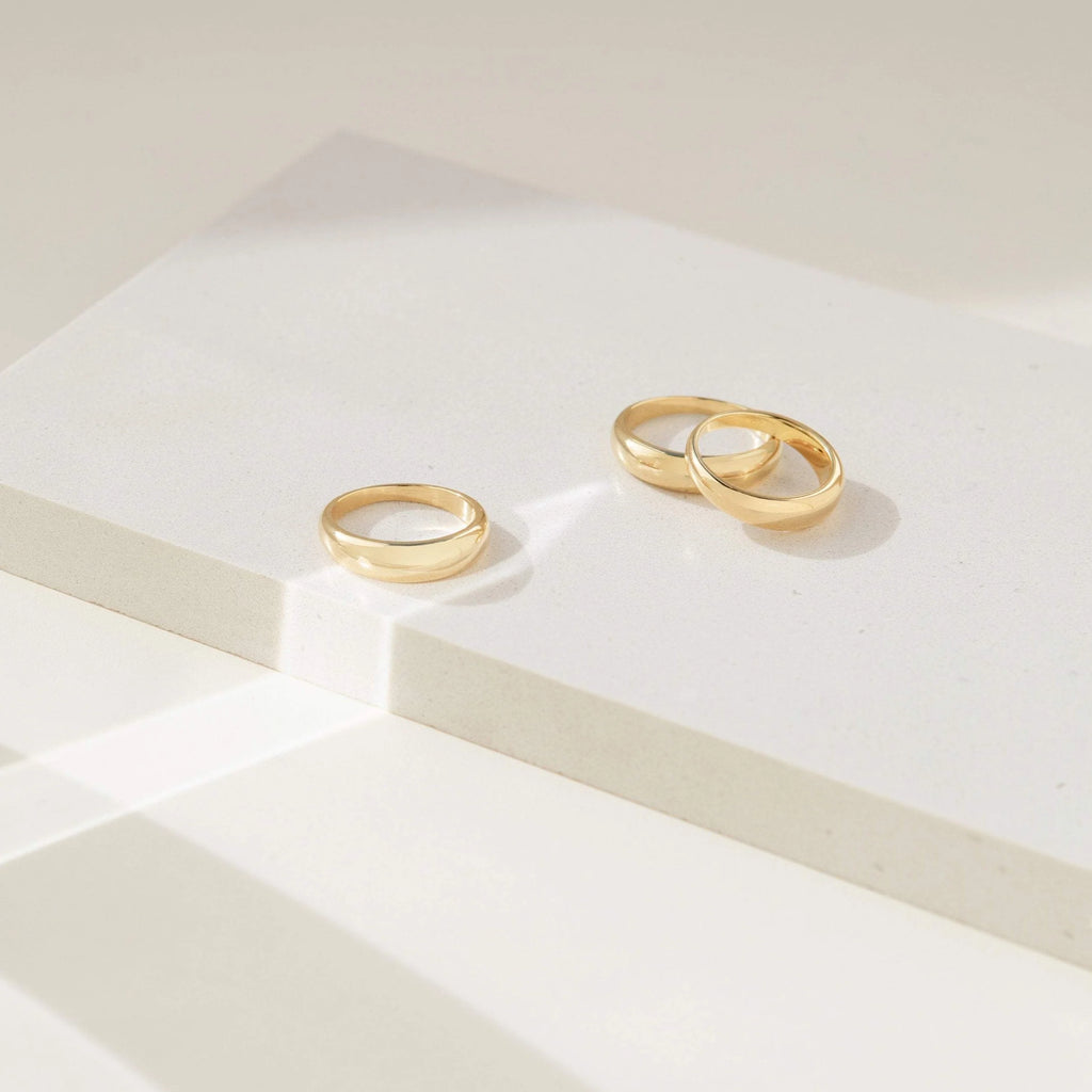 Dome Ring Silver 18K Gold Plated
