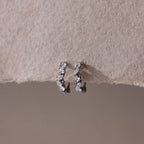 Sprinkle Diamond Huggies Silver 18K Gold Plated