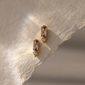 Diamond Baguette Cut Alexandrite Drop Studs Silver 18K Gold Plated