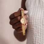 Art Deco Ruby Timepiece Silver 18K Gold Plated