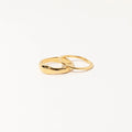 Duo Curve Ring Band Silver 18K Gold Plated