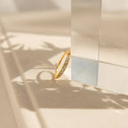 Lace Pave Diamond Ring Silver 18K Gold Plated