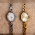 Oval Infinity Link Timepiece Silver 18K Gold Plated