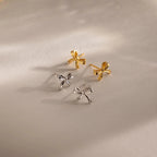 Bow Studs Silver 18K Gold Plated