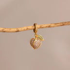Alexandrite Pavé Peach Charm Silver 18K Gold Plated