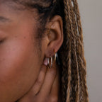 Thin Hoop Earrings Silver 18K Gold Plated