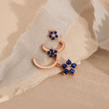 Sapphire Flower Earrings Set