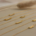 Tiny Summer Name Necklace Silver 18K Gold Plated