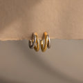 Mixed Metal Duo Hoops Silver 18K Gold Plated