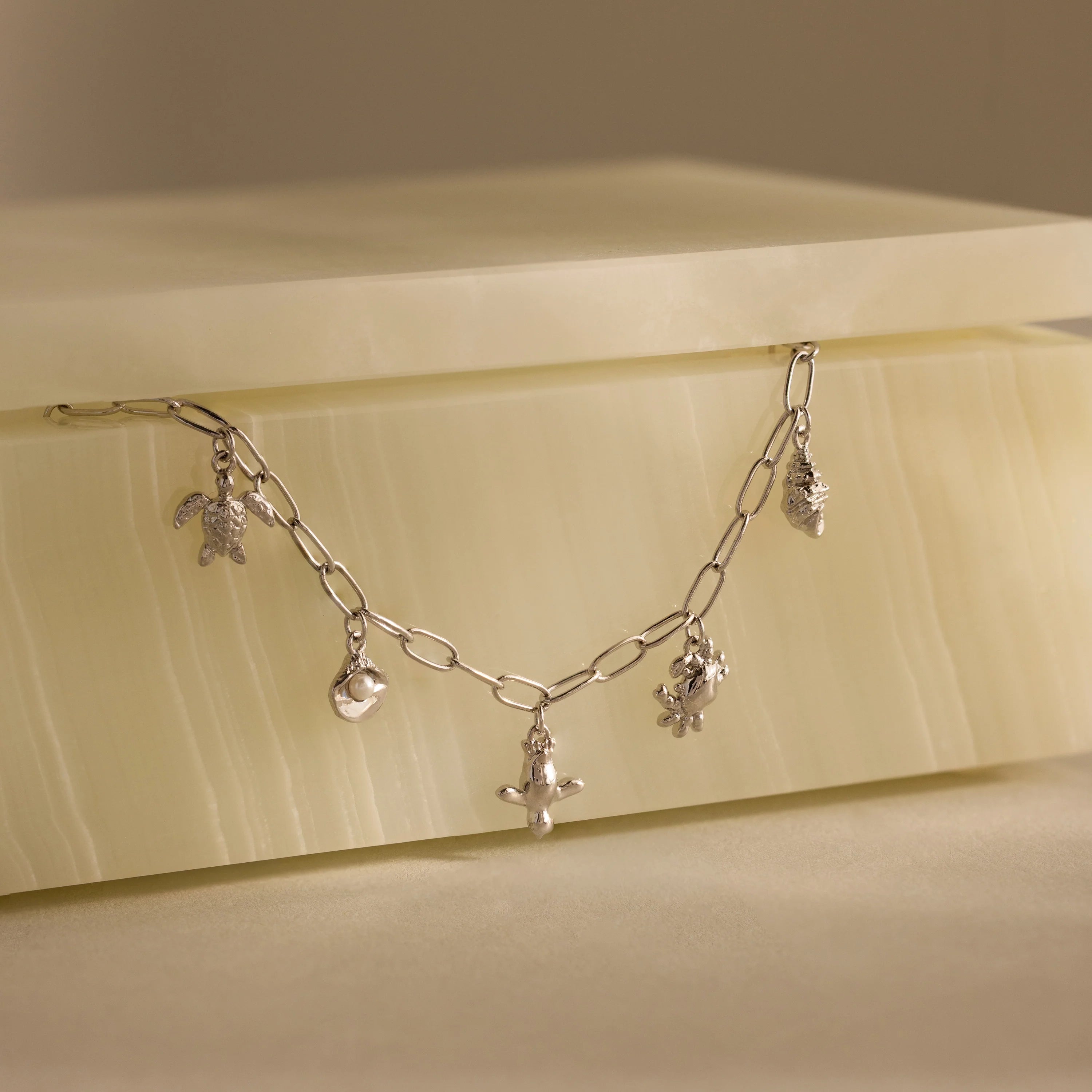 Seaside Charm Bracelet Silver 18K Gold Plated