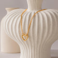 Rolo Heart Clasp Necklace Silver 18K Gold Plated