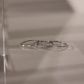 Diamond Crystal Stacking Ring Set Silver 18K Gold Plated