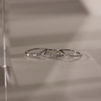 Diamond Crystal Stacking Ring Set Silver 18K Gold Plated