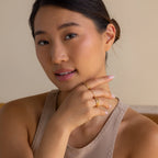 Diamond Station Ring Silver 18K Gold Plated