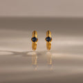 Ribbed Blue Zircon Huggies Silver 18K Gold Plated
