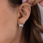 Triple Loop Huggie Earrings Silver 18K Gold Plated