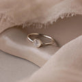 Dainty Round Moonstone Ring Silver 18K Gold Plated