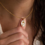Pearl Flower Birthstone Necklace Silver 18K Gold Plated