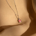 Pink Opal Pendant Necklace Silver 18K Gold Plated