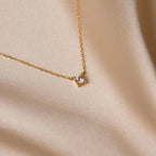 Dainty Diamond Necklace Silver 18K Gold Plated