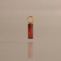 Baguette Cut Garnet Charm Silver 18k Gold Plated