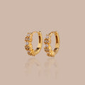 Diamond Cluster Huggies Silver 18K Gold Plated