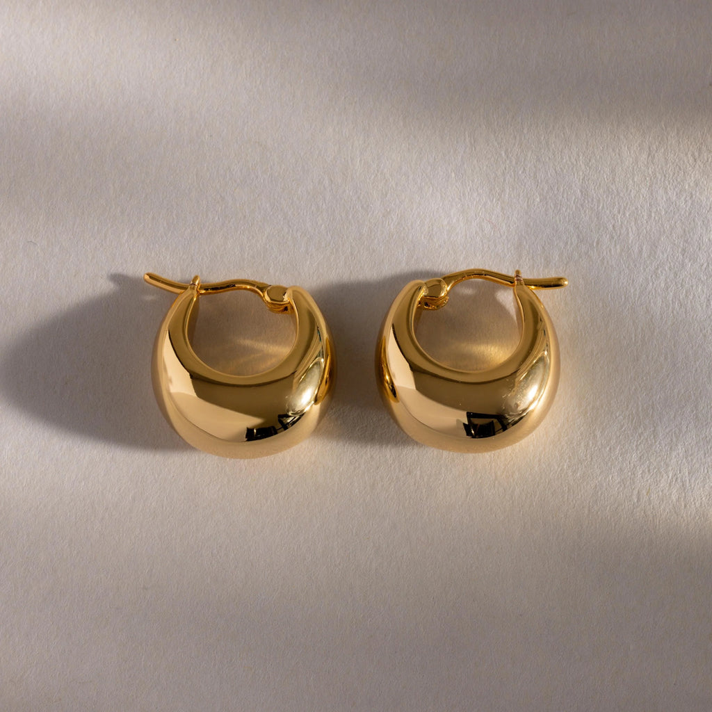 Bold Teardrop Earrings Silver 18K Gold Plated