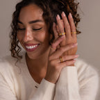 Organic Fingerprint Band Silver 18K Gold Plated