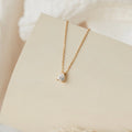 Pear Diamond Necklace Silver 18K Gold Plated