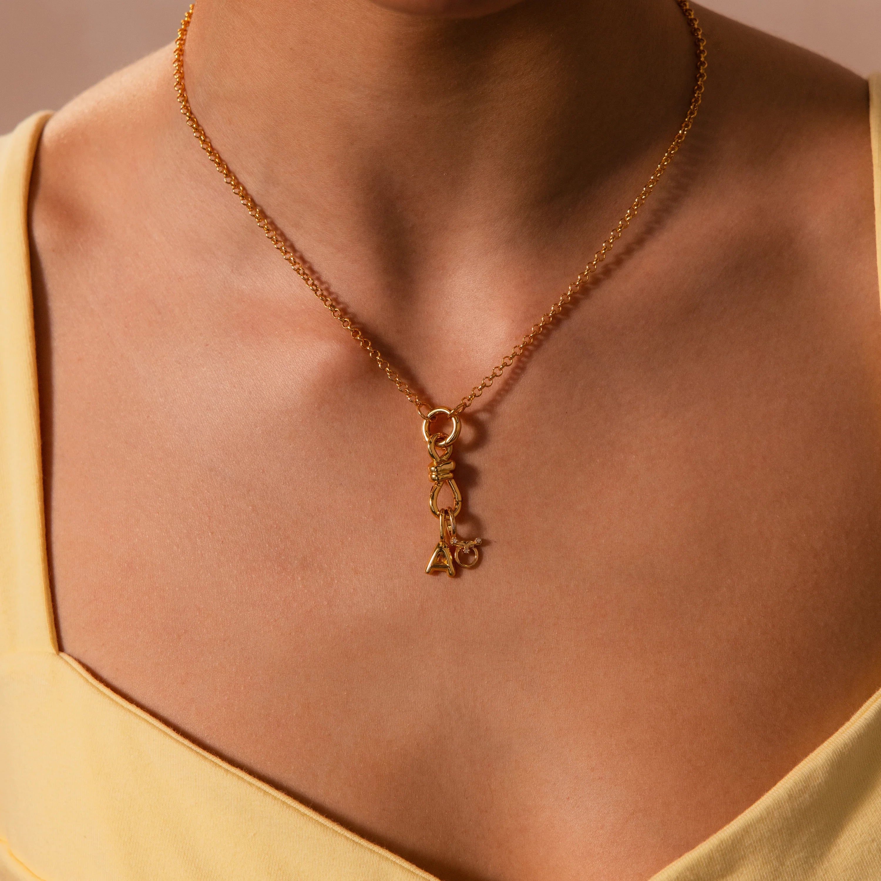 Knot Charm Clasp Silver 18K Gold Plated