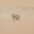 Triple Diamond Studs Set Silver 18K Gold Plated