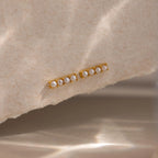 Dainty Pearl Bar Studs Silver 18K Gold Plated