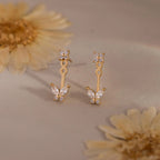 Butterfly Ear Jackets Silver 18K Gold Plated