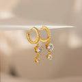 Diamond Caroline Pave Drop Huggies Silver 18K Gold Plated